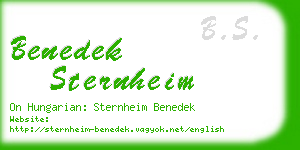 benedek sternheim business card